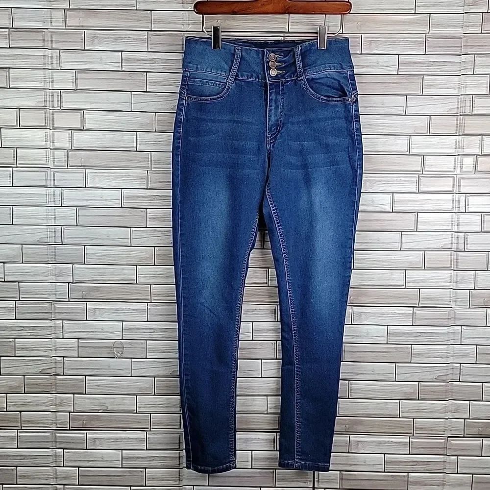 Red Bottoms Juniors blue denim skinny ankle jeans Size 11 - Picture 7 of 16